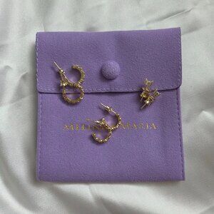 Set of Three Gold Melinda Maria Earrings [NEW!]